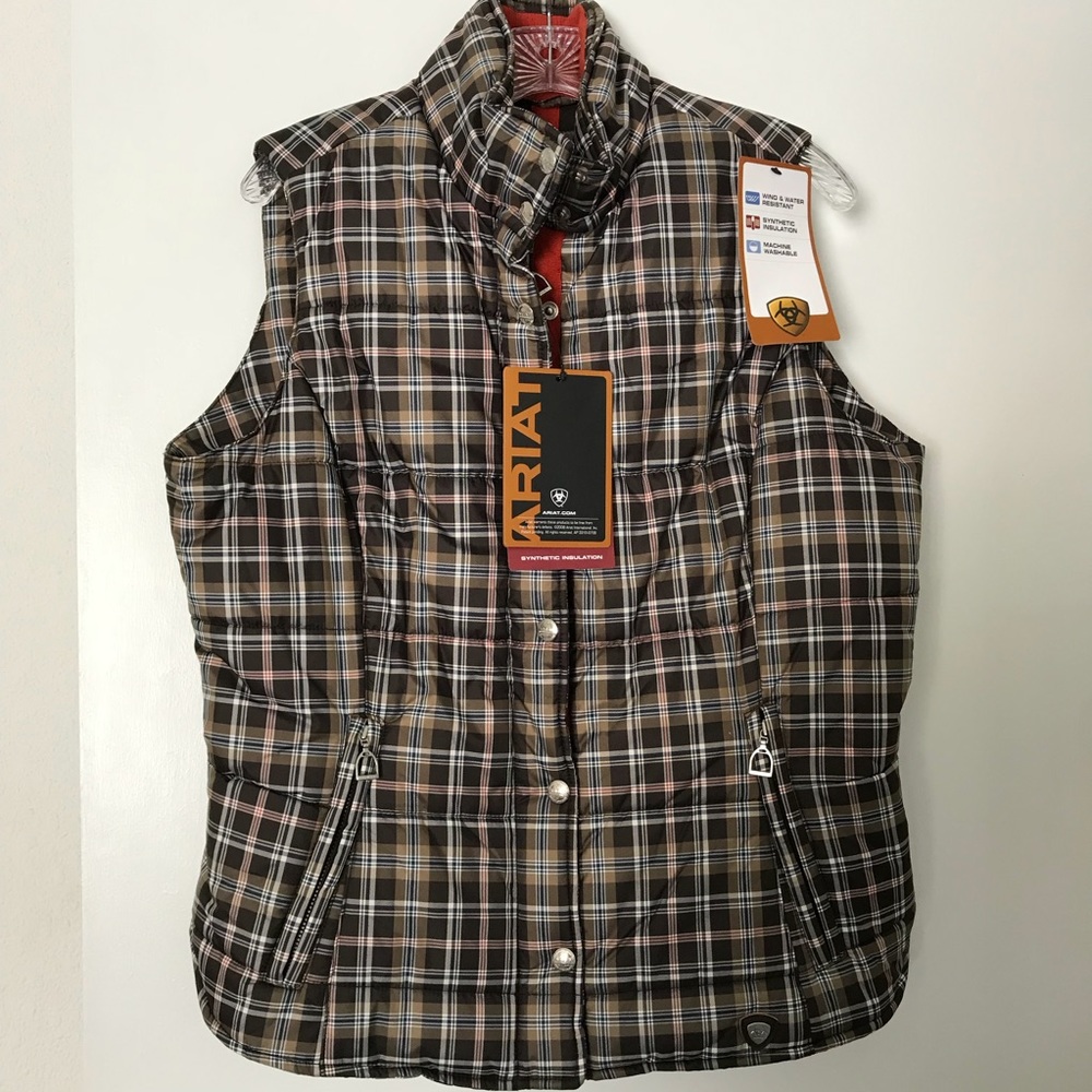 NWT Ladies Ariat Plaid Vest - Size XL